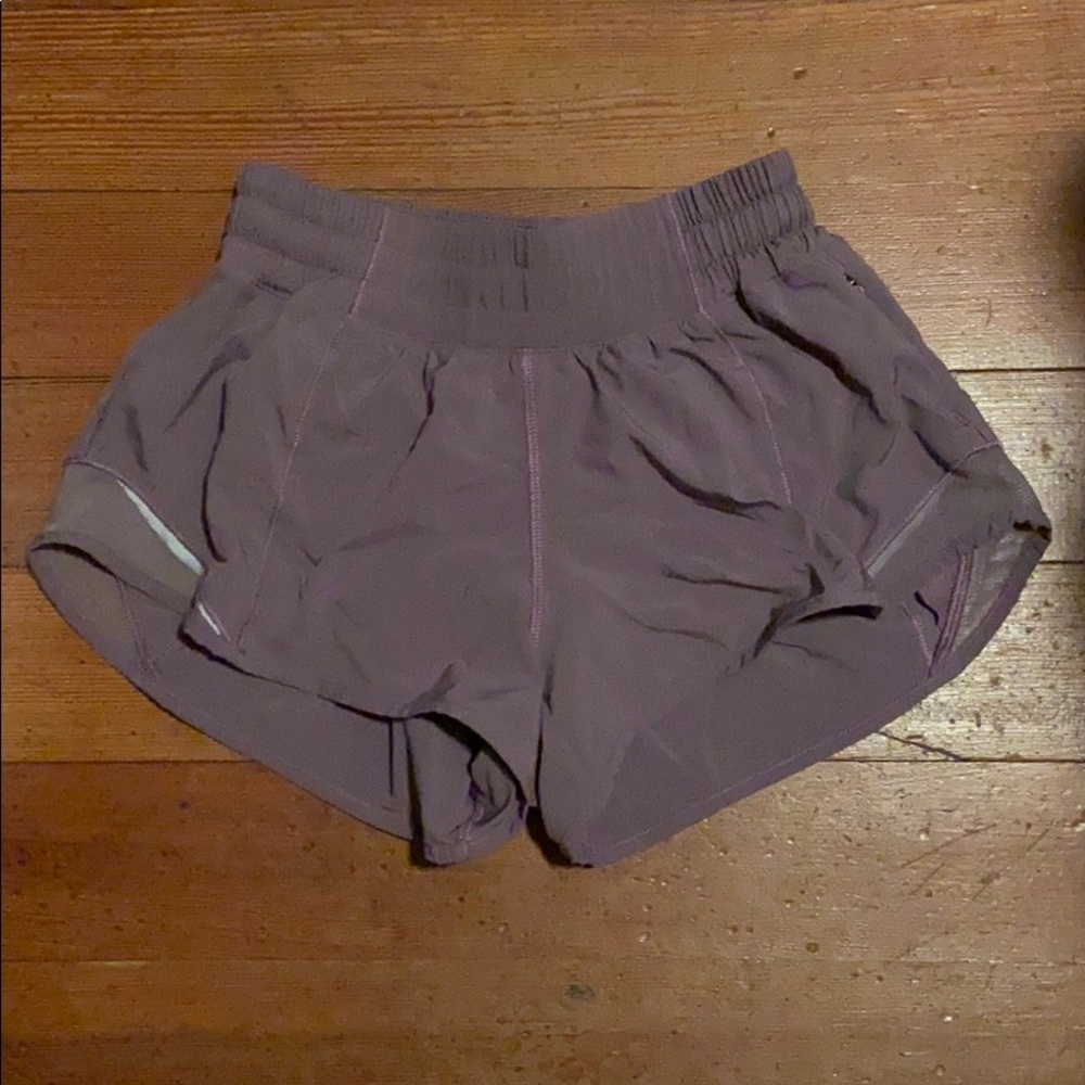 NWOT lululemon purple hotty hot shorts